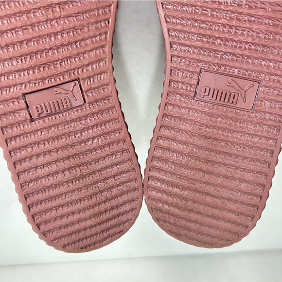 Puma x FENTY by Rihanna Creeper Velvet Platform Red & Gold Shoes; Women’s Sz 7.5 - Picture 15 of 16